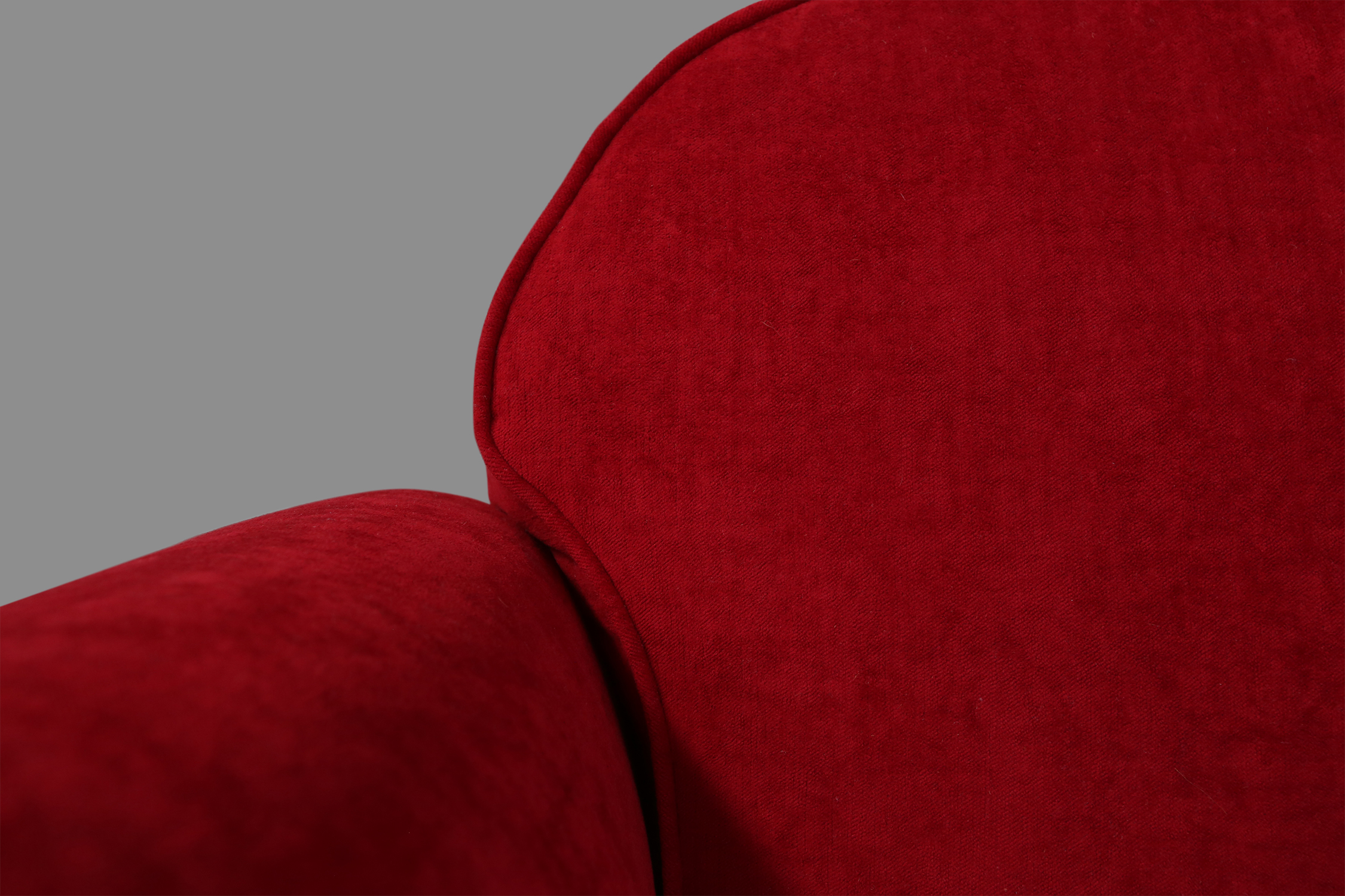 French pair of Art Deco lounge chairs in red velvetthumbnail